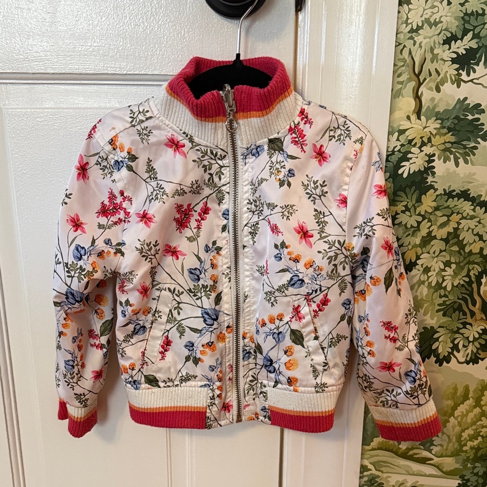 Urban Republic Reversible Floral Kids Puffer Jacket - Pink and White
